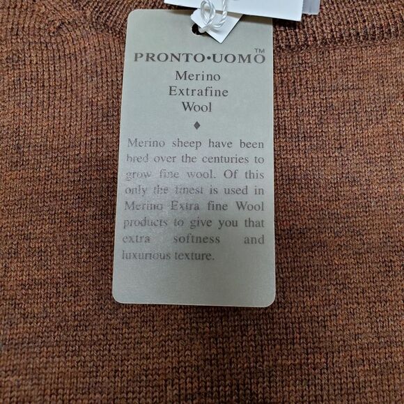 PRONTO UOMO Merino Extra Fine Wool Sweater Size XXL - Picture 6 of 7